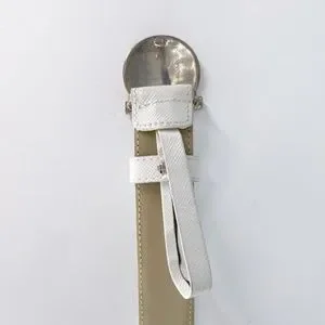 Salvatore Ferragamo White Italian Leather Silver Buckle Waist Belt Salvatore Ferragamo | Accessories | Salvatore Ferragamo  main image 3